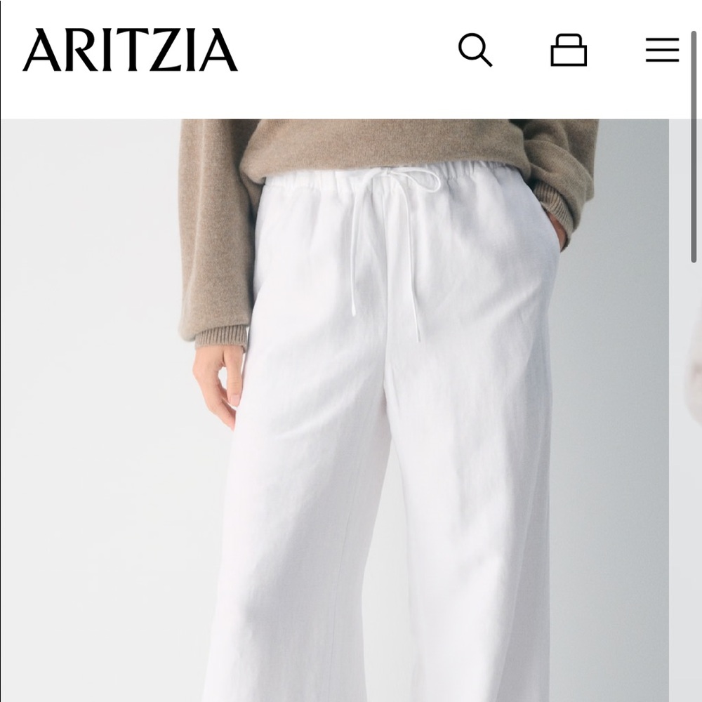 NEW WITH TAGS Aritzia linen lodge pants in L